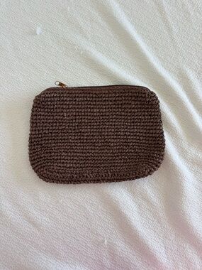 NWOT Anthropologie Handwoven Brown Crochet Clutch